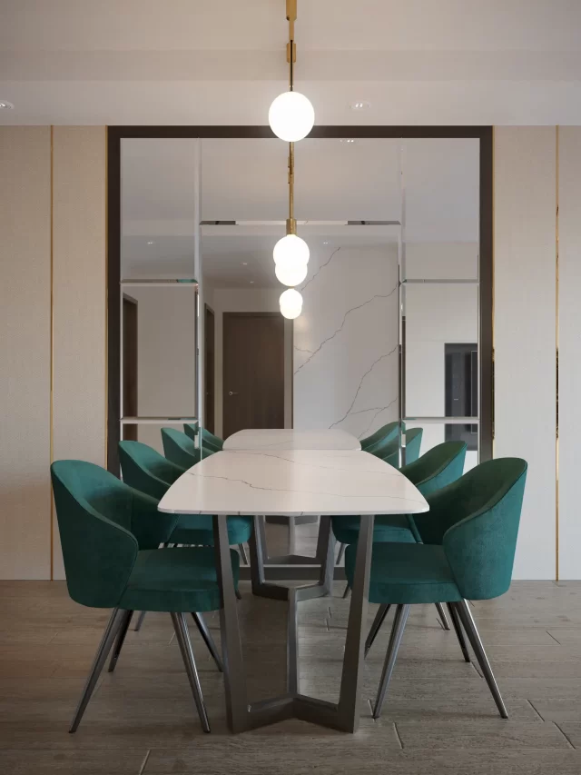 interior-dining-room-modern-style-with-chandelier-wall-mirror-decorate